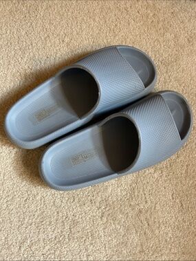 Light Blue/Gray Slip-On Women's Sandals